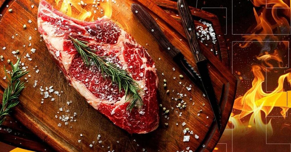 Corte premium de carne bovina temperado